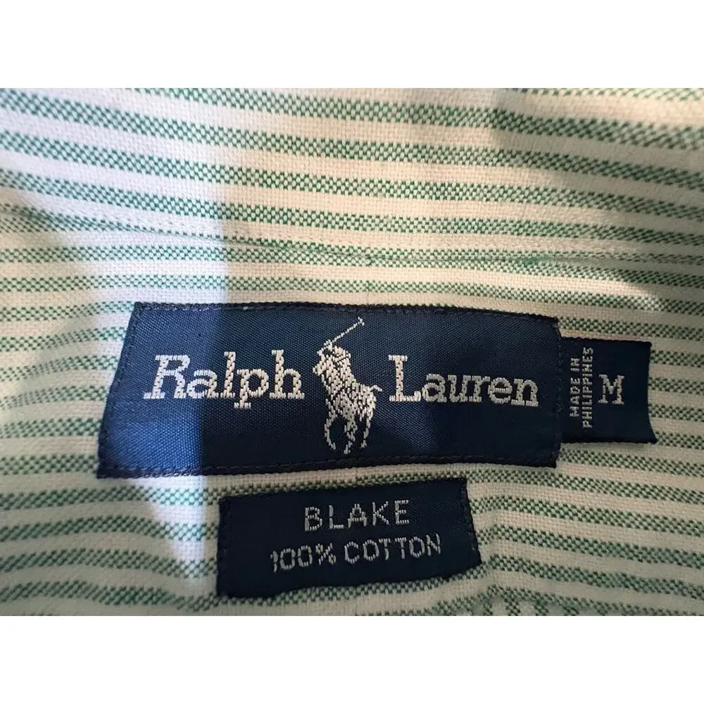 Ralph Lauren Dress Shirt , Mint and white strips Men's Meduim